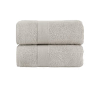 Chic Home Dobby Border Turkish Cotton 2 Piece Bath Sheet Towel Set-Taupe