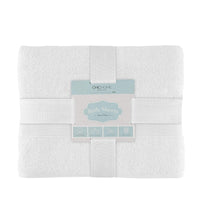 Chic Home Dobby Border Turkish Cotton 2 Piece Bath Sheet Towel Set-White