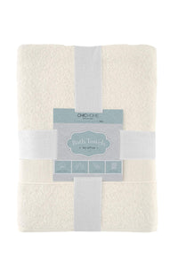 Chic Home Dobby Border Turkish Cotton 4 Piece Bath Towel Set-Beige