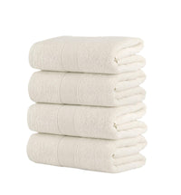 Chic Home Dobby Border Turkish Cotton 4 Piece Bath Towel Set-Beige