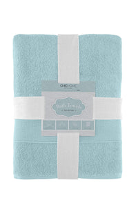 Chic Home Dobby Border Turkish Cotton 4 Piece Bath Towel Set-Blue