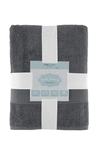 Chic Home Dobby Border Turkish Cotton 4 Piece Bath Towel Set-Charcoal