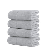 Chic Home Dobby Border Turkish Cotton 4 Piece Bath Towel Set-Grey