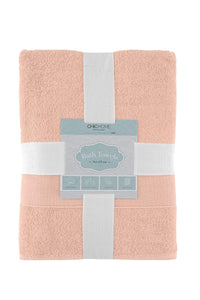 Chic Home Dobby Border Turkish Cotton 4 Piece Bath Towel Set-Rose
