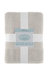 Chic Home Dobby Border Turkish Cotton 4 Piece Bath Towel Set-Taupe