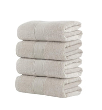 Chic Home Dobby Border Turkish Cotton 4 Piece Bath Towel Set-Taupe