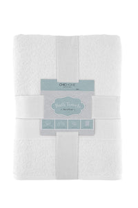 Chic Home Dobby Border Turkish Cotton 4 Piece Bath Towel Set-White