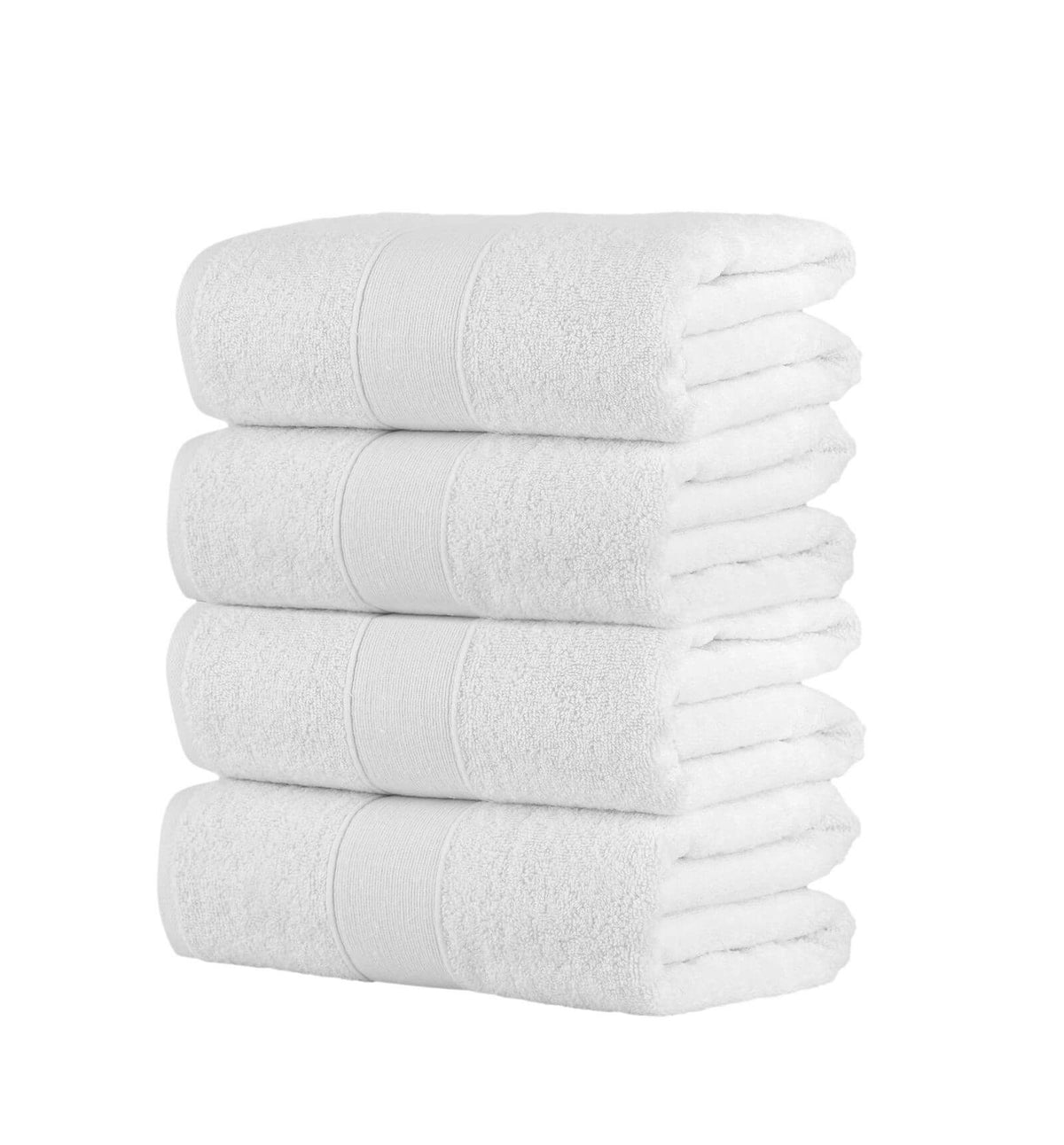 Chic Home Dobby Border Turkish Cotton 4 Piece Bath Towel Set-White