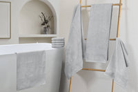Chic Home Dobby Border Turkish Cotton 8 Piece Towel Set-Grey