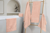 Chic Home Dobby Border Turkish Cotton 8 Piece Towel Set-Rose