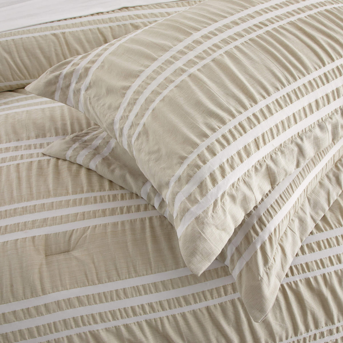 Chic-Home-Emma 8 Piece Striped Seersucker Comforter Set-