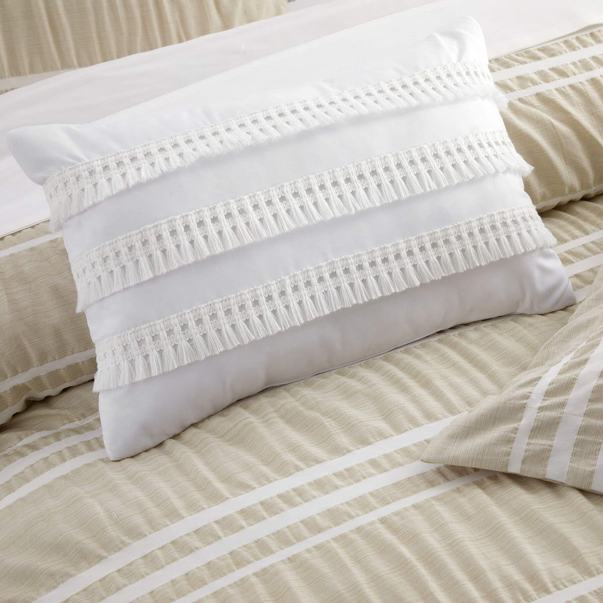 Chic-Home-Emma 8 Piece Striped Seersucker Comforter Set-