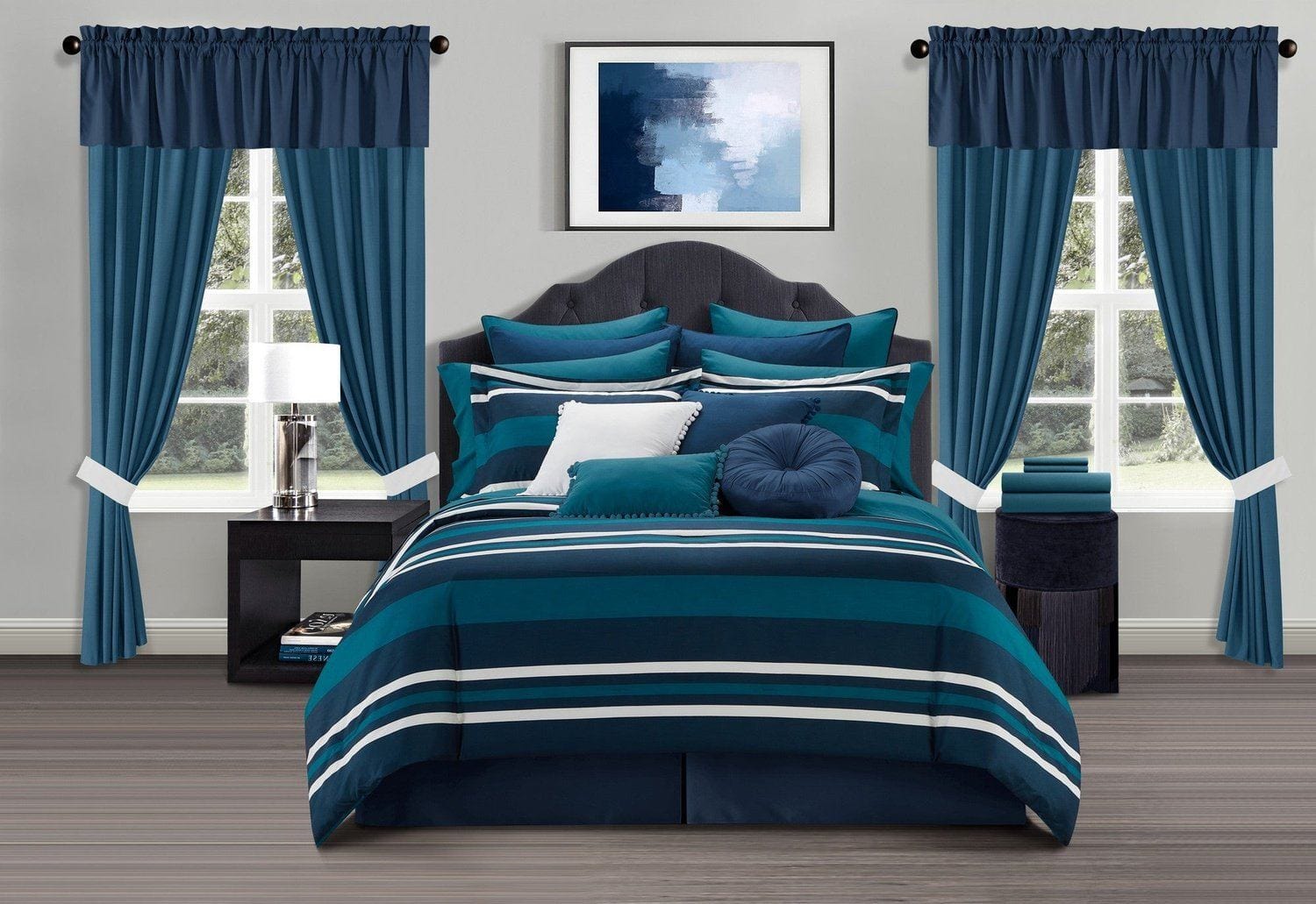 Chic Home Heniemo 30 Piece Tone On Tone Color Comforter Set