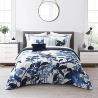 Chic Home Ione 9 Piece Watercolor Floral Comforter Set-Blue