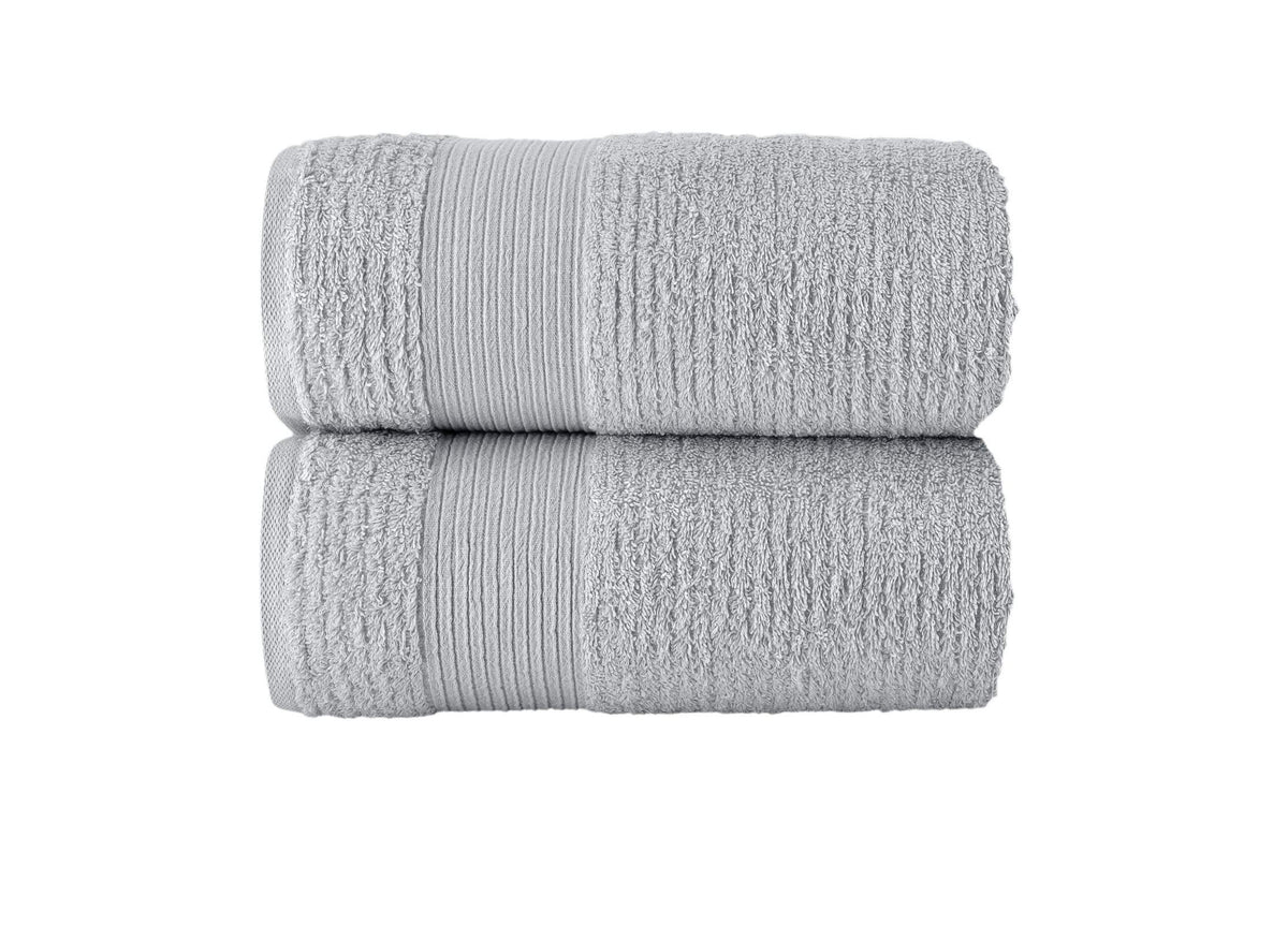 Chic Home Jacquard Turkish Cotton Bath Sheet Towel 2 Piece Set-Grey