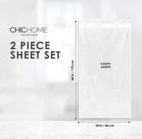 Chic Home Jacquard Turkish Cotton Bath Sheet Towel 2 Piece Set-White