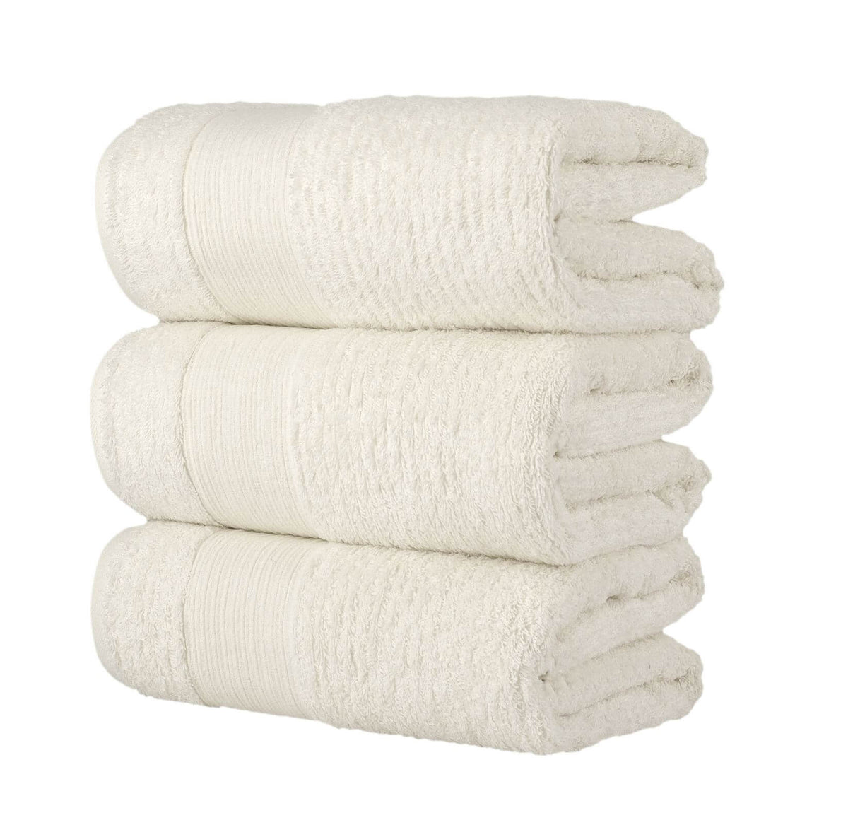 Chic Home Jacquard Turkish Cotton Bath Towel 3 Piece Set-Beige