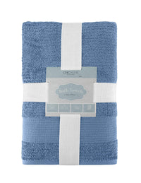 Chic Home Jacquard Turkish Cotton Bath Towel 3 Piece Set-Blue