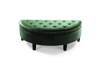 Iconic Home Jacqueline Velvet Storage Ottoman Green