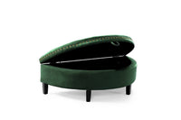 Iconic Home Jacqueline Velvet Storage Ottoman Green