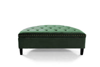 Iconic Home Jacqueline Velvet Storage Ottoman Green