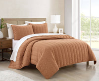 Chic-Home-Jalla 7 Piece Embroidered Corduroy Quilt Set-