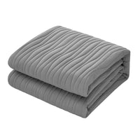 Chic Home Kyrie 3 Piece Stitched Wavy Quilt Set Grey