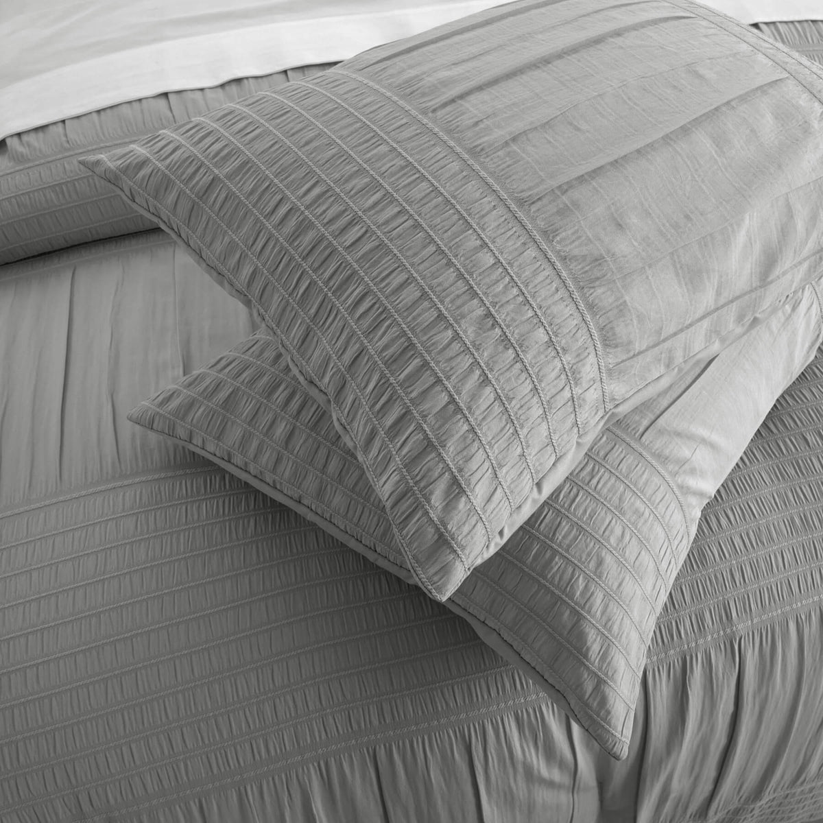 Chic Home Leona 9 Piece Pleated Seersucker Comforter Set-