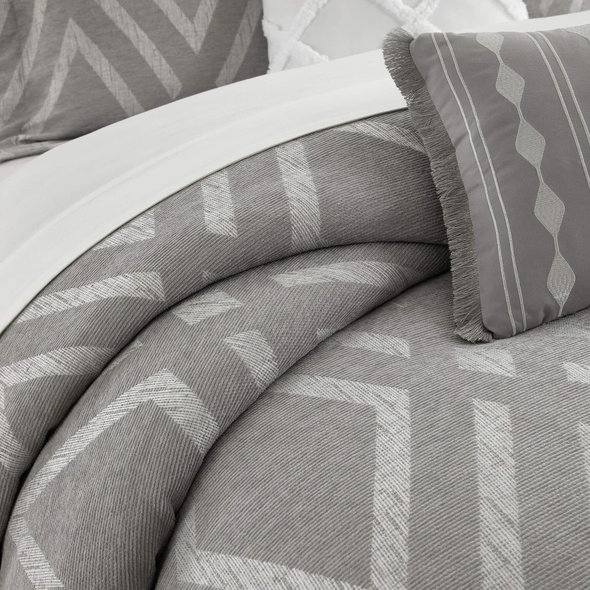 Chic-Home-Priam 5 Piece Chenille Jacquard Comforter Set-