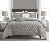 Chic-Home-Priam 5 Piece Chenille Jacquard Comforter Set-Grey