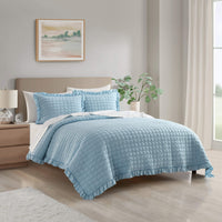 Chic-Home-Revel 3 Piece Diamond Stitched Crinkle Quilt Set-