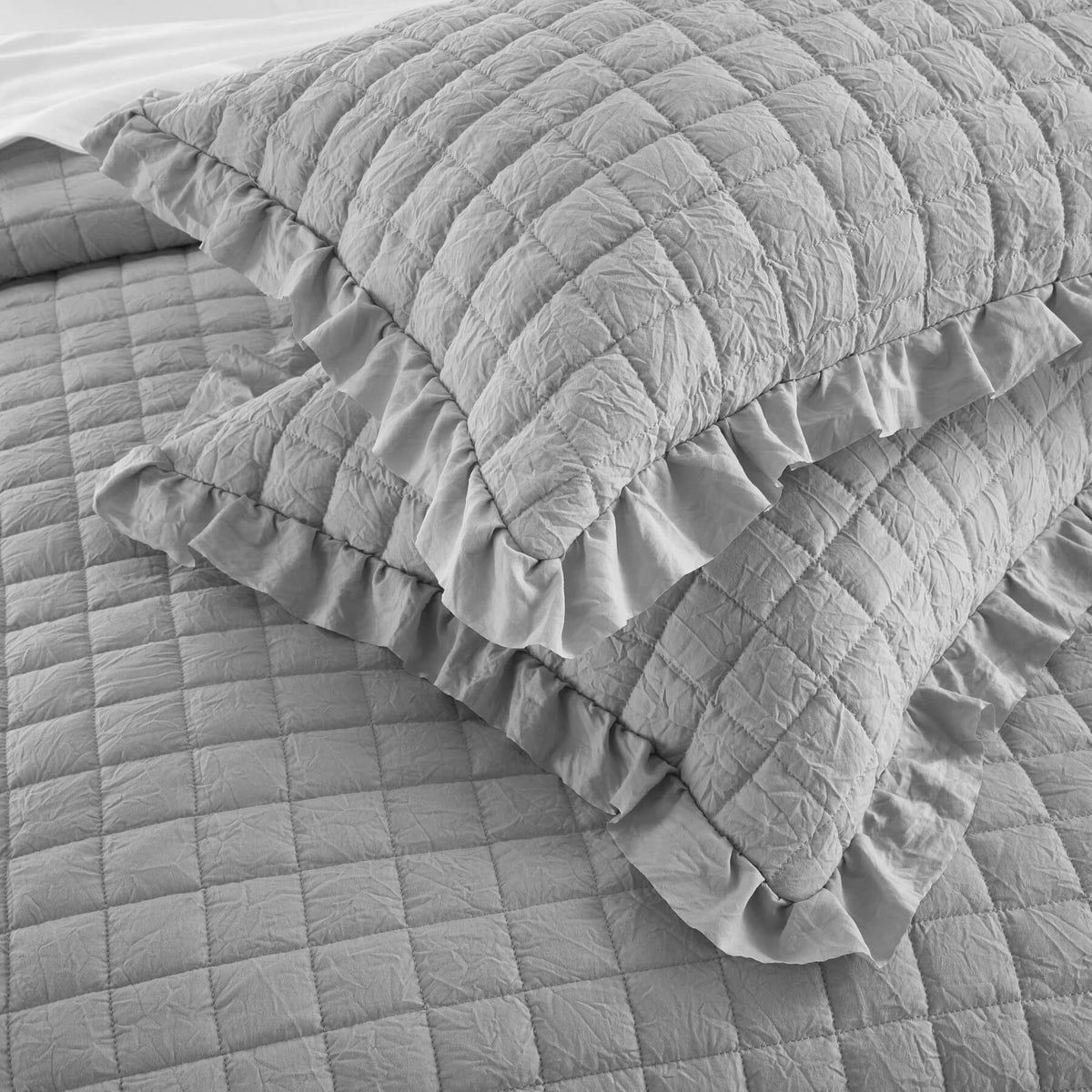 Chic-Home-Revel 7 Piece Diamond Stitched Crinkle Quilt Set-