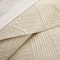 Chic Home Sianna 3 Piece Geometric Quilt Set Beige