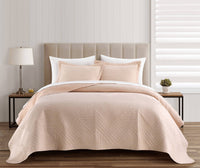 Chic Home Sianna 3 Piece Geometric Quilt Set Blush