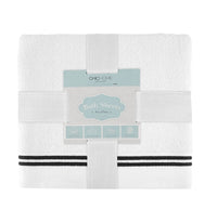 Chic Home Striped Hem Turkish Cotton 2 Piece Bath Sheet Towel Set-Black