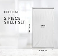 Chic Home Striped Hem Turkish Cotton 2 Piece Bath Sheet Towel Set-Black