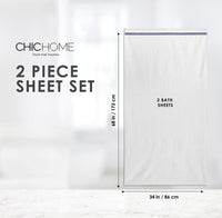 Chic Home Striped Hem Turkish Cotton 2 Piece Bath Sheet Towel Set-Navy
