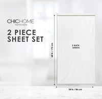 Chic Home Striped Hem Turkish Cotton 2 Piece Bath Sheet Towel Set-Taupe