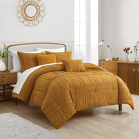 Chic Home Thalia 5 Piece Ruffled Striped Comforter Set-
