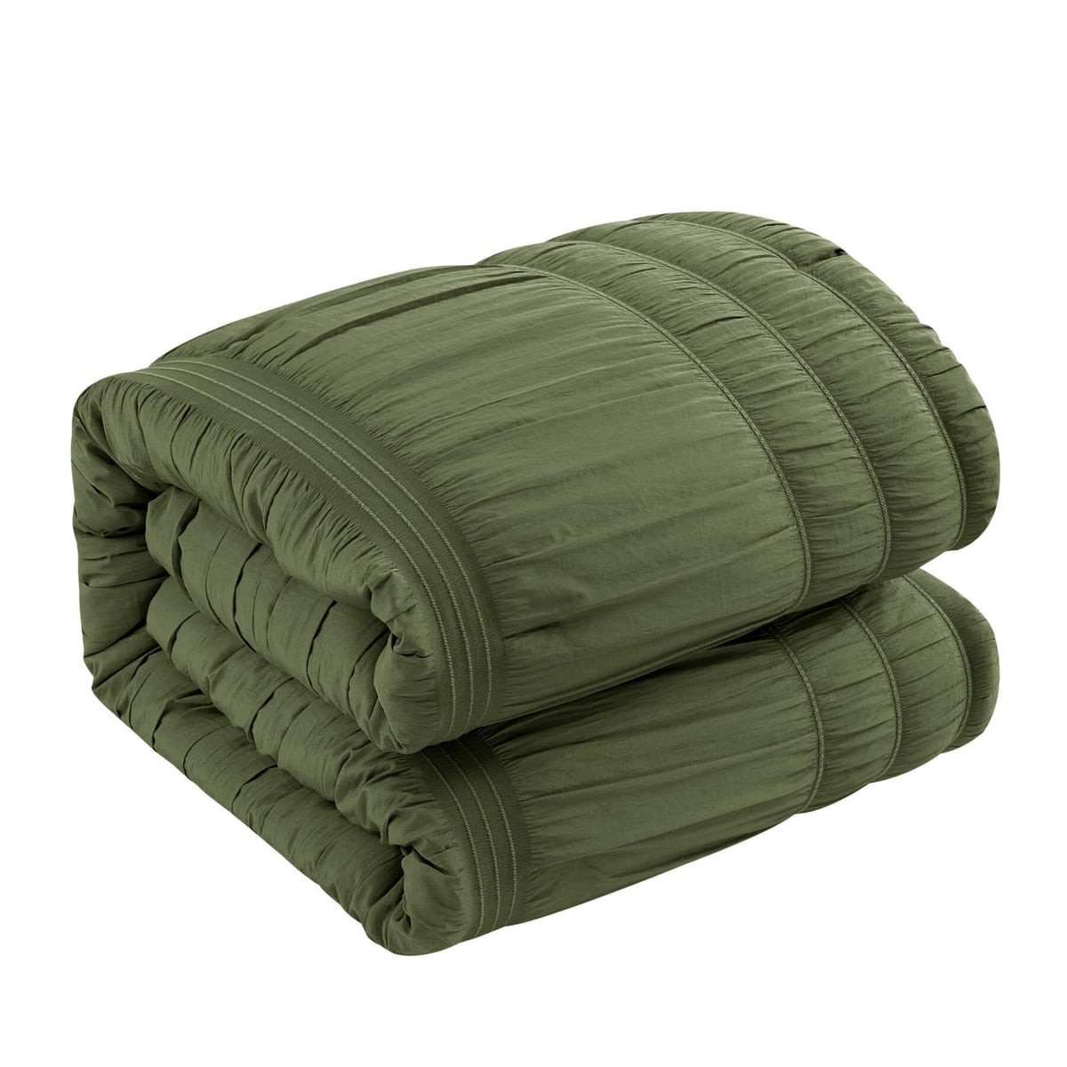 Chic Home Thalia 5 Piece Ruffled Striped Comforter Set-