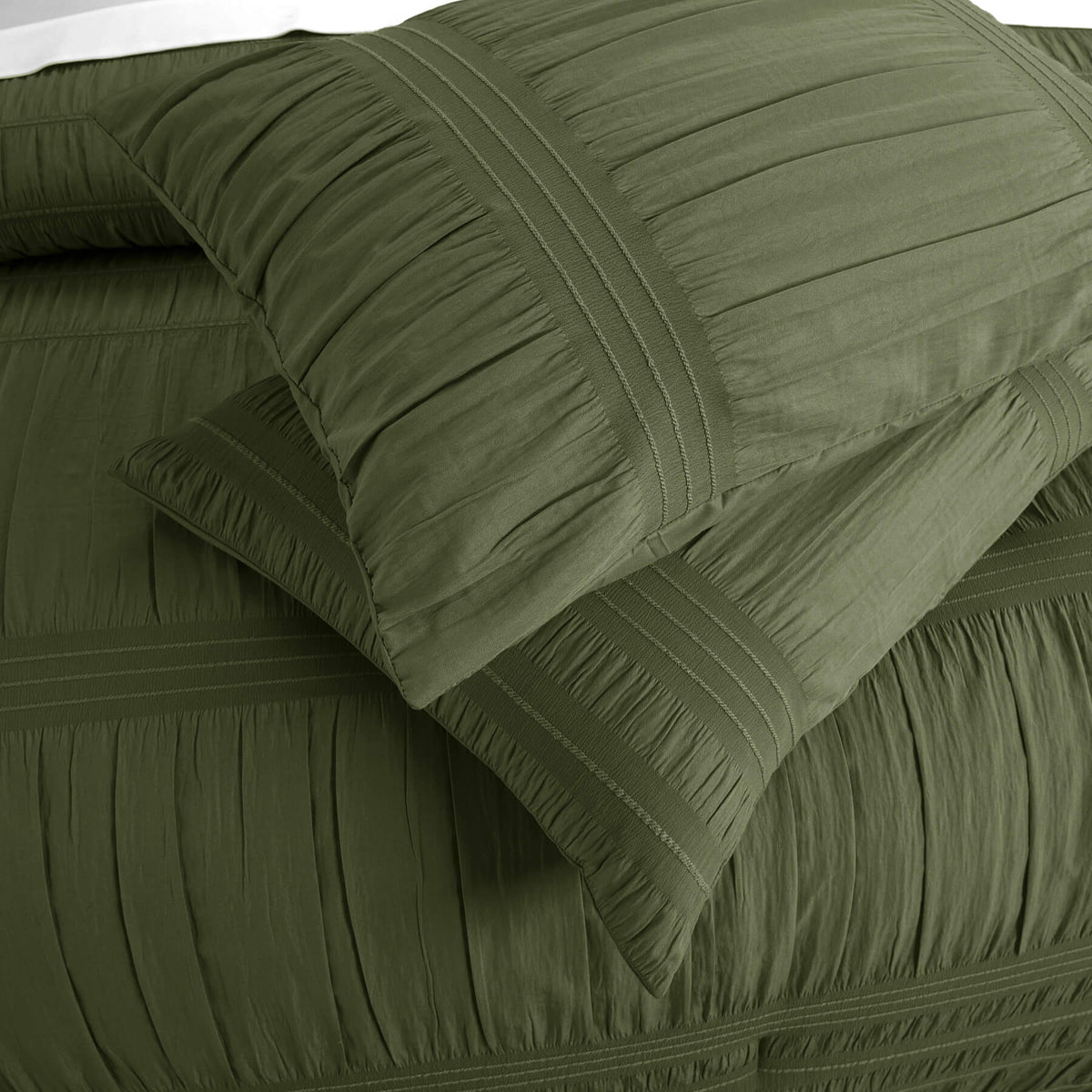 Chic Home Thalia 5 Piece Ruffled Striped Comforter Set-