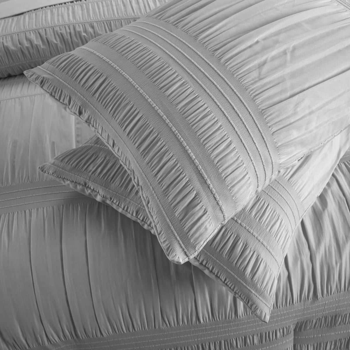 Chic Home Thalia 9 Piece Ruffled Striped Comforter Set-