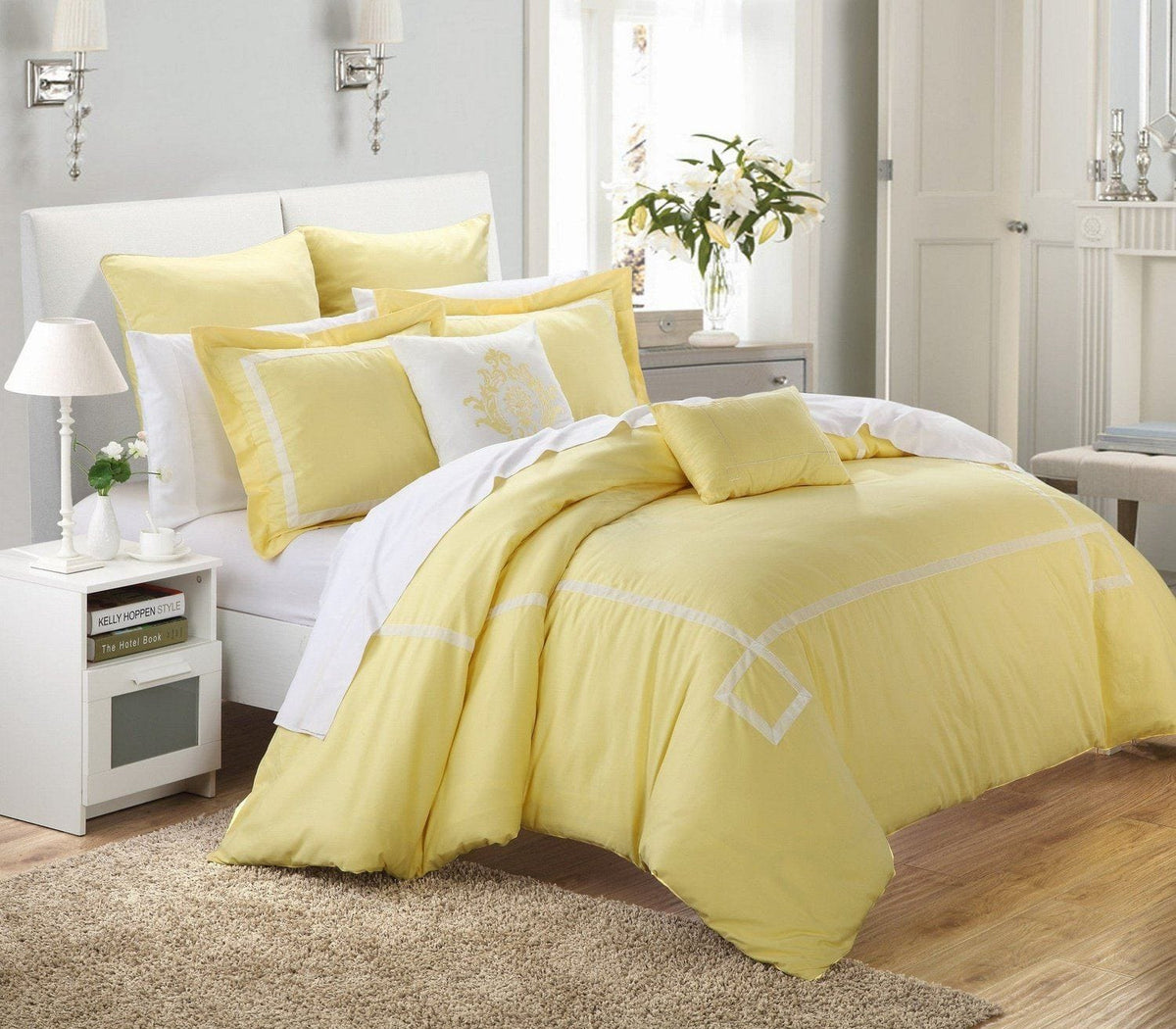 Chic Home Woodford 7 Piece Embroidered Comforter Set 