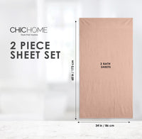 Chic Home Dobby Border Turkish Cotton 2 Piece Bath Sheet Towel Set-Rose