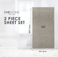 Chic Home Dobby Border Turkish Cotton 2 Piece Bath Sheet Towel Set-Taupe