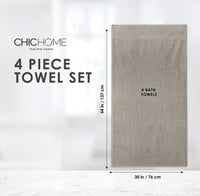 Chic Home Dobby Border Turkish Cotton 4 Piece Bath Towel Set-Taupe