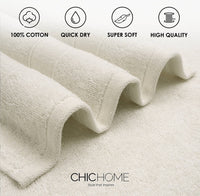 Chic Home Dobby Border Turkish Cotton 2 Piece Bath Sheet Towel Set-Beige