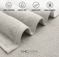 Chic Home Dobby Border Turkish Cotton 8 Piece Towel Set-Taupe
