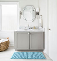 Chic-Home-Tyrion Plush Poly-Cotton Large Bathroom Rug-Pale Blue