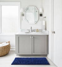 Chic-Home-Tyrion Plush Poly-Cotton Large Bathroom Rug-Navy Blue